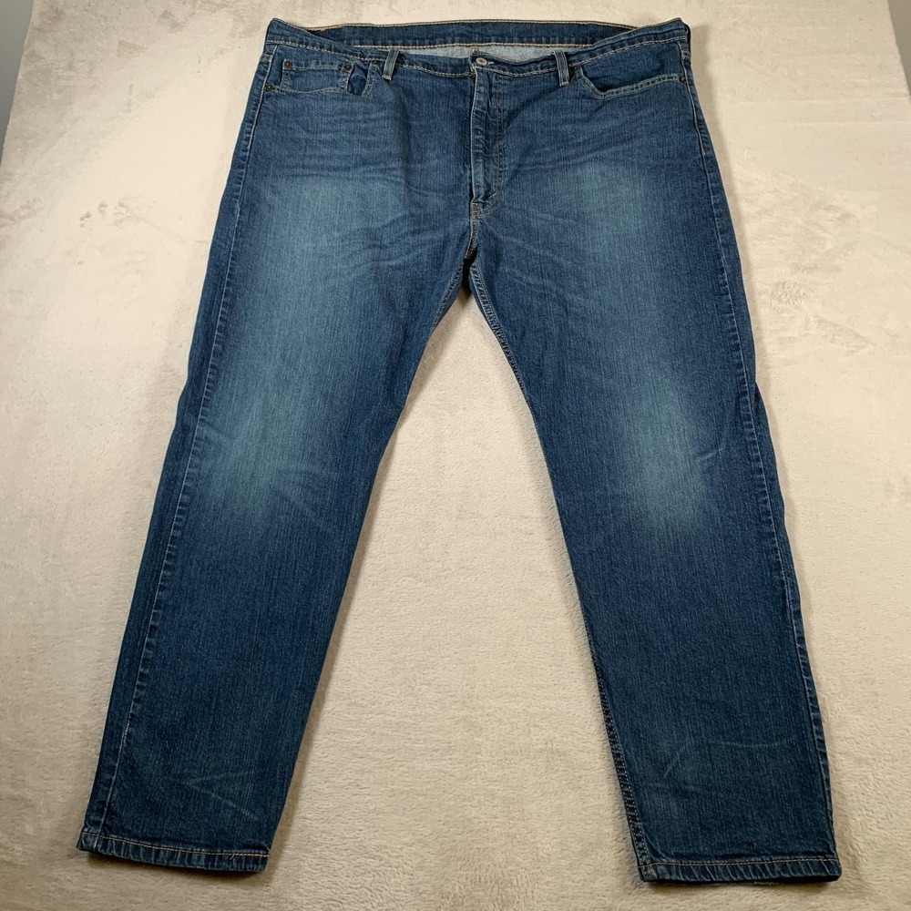 Levis 502 Jeans Mens 46x32 Blue Taper Fit Stretch Denim‎ Classic Five Pocket
